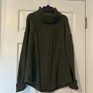 L.L. Bean Olive cable knit Sweater